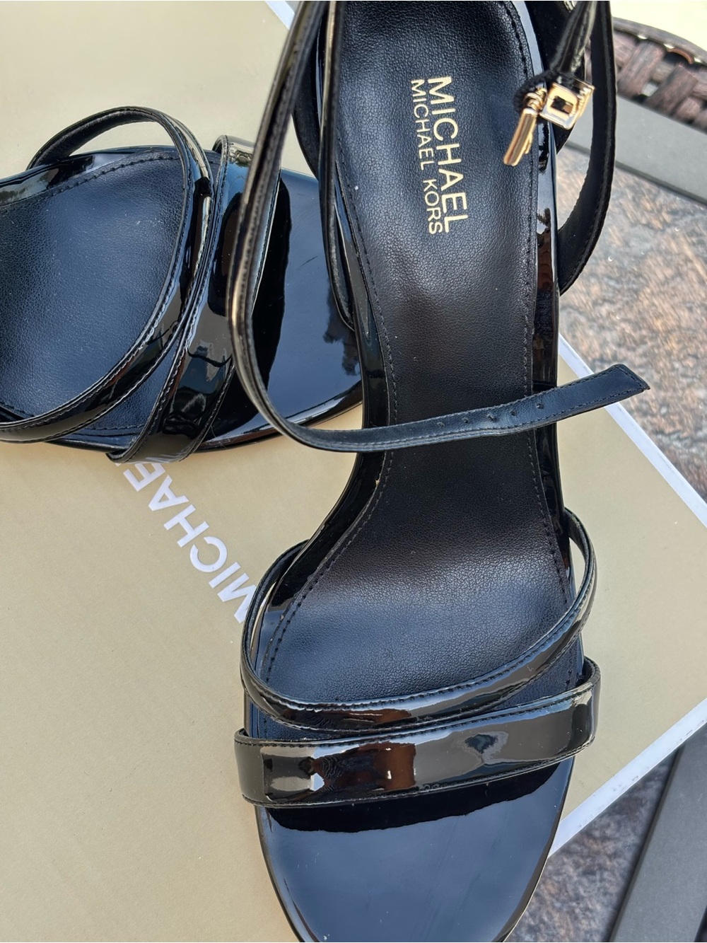 Michael Kors Black Patent Leather Ankle-Strap Heels - Picture 2 of 10